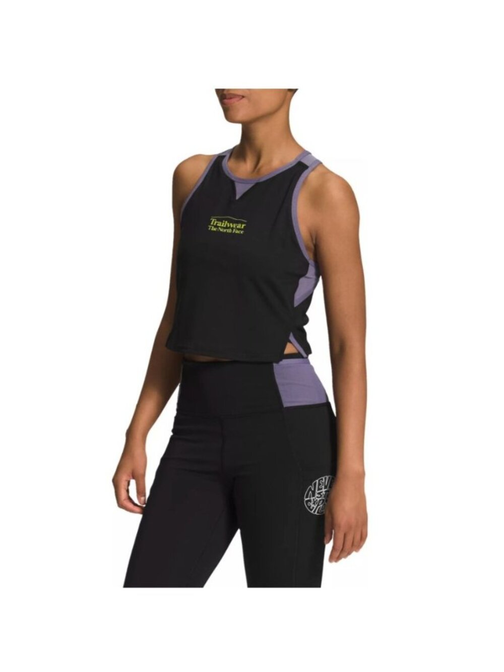THE NORTH FACE Trailwear QTM Bra Tank Top Womens S Mesh Black Lunar Slate Purple - Picture 9 of 10